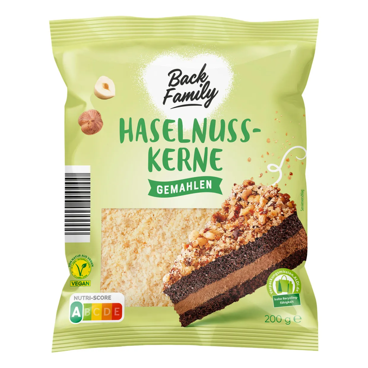 Haselnusskerne gemahlen