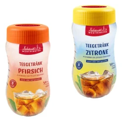 Instant-Krümeltee Zitrone, Waldfrucht, Pfirsich