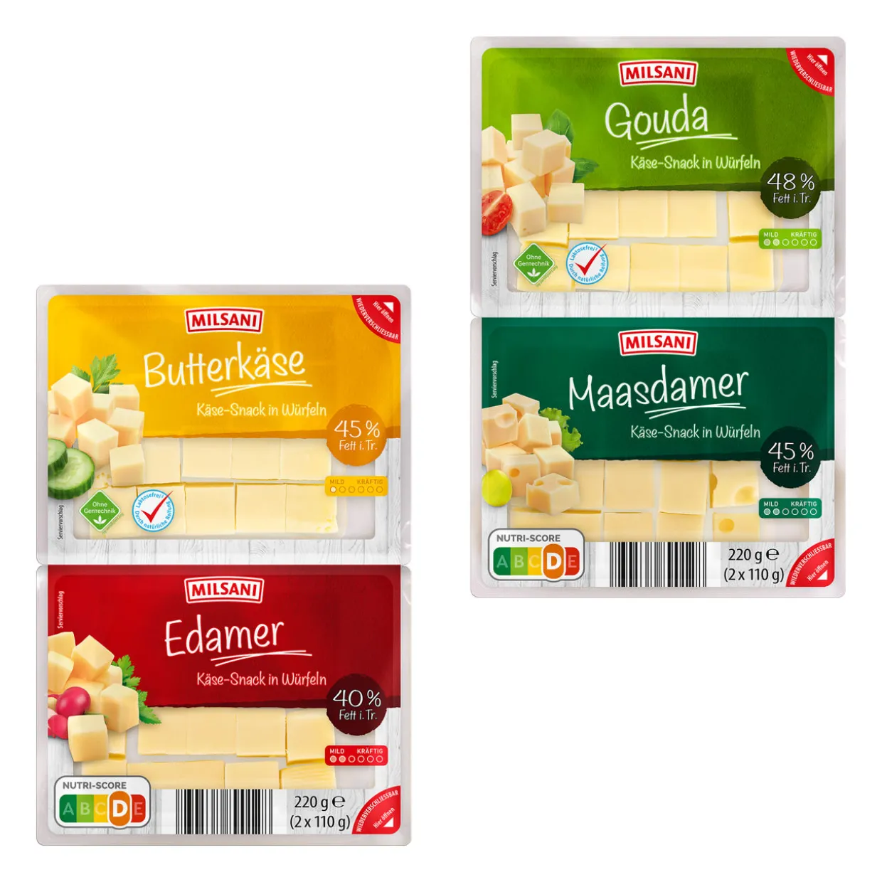 Käse-Snack in Würfeln