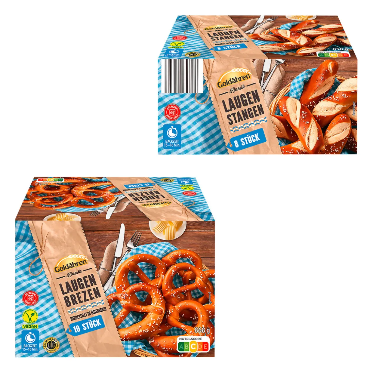 Laugenstangen / -brezen zum Aufbacken